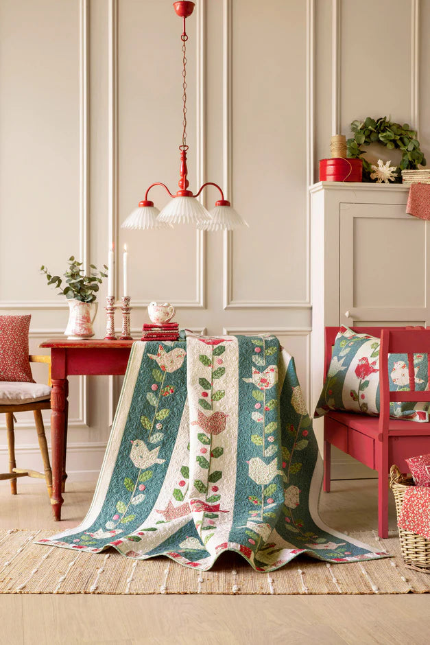 Tilda - Merry Little Christmas - Vinterfåglar Patchwork Kit (blågrön)
