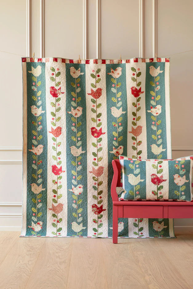 Tilda - Merry Little Christmas - Vinterfåglar Patchwork Kit (blågrön)