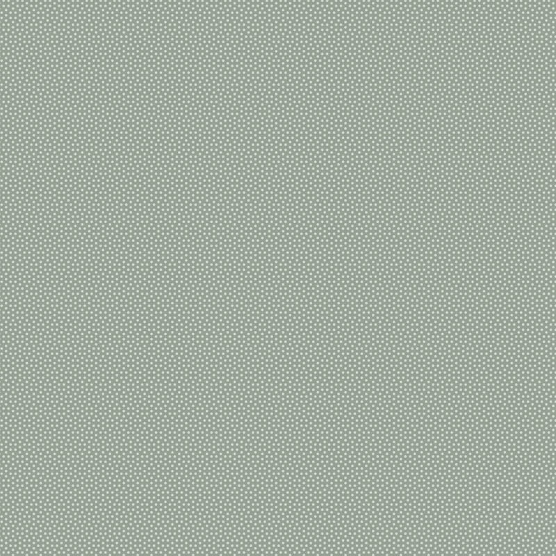 Tilda Poppy Seed Duckegg 130178 – vihertävä puuvillakangas, jossa pieniä vaaleita pilkkuja.