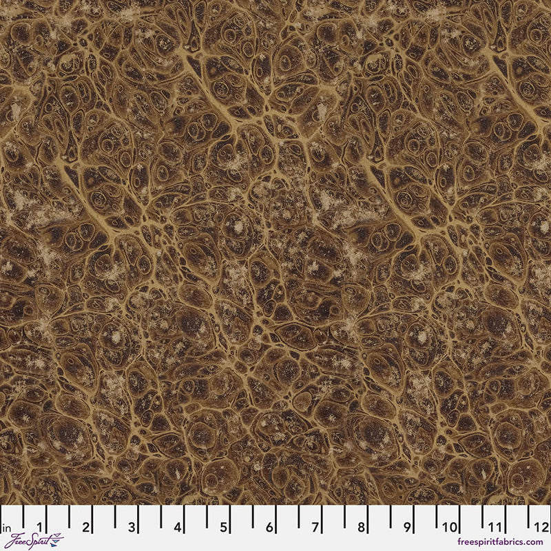 Tim Holtz - Eclectic Elements/Palette Neutral Marble -puuvillakangas, ruskea tausta ja marmorikuviot