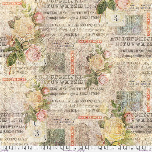 Tim Holtz - Foundations Rose Parcel Multi-puuvillakangas, laadukas 100% kangas Eclectic Elements -kokoelmasta, täydellinen tilkkutöihin ja ompeluprojekteihin.