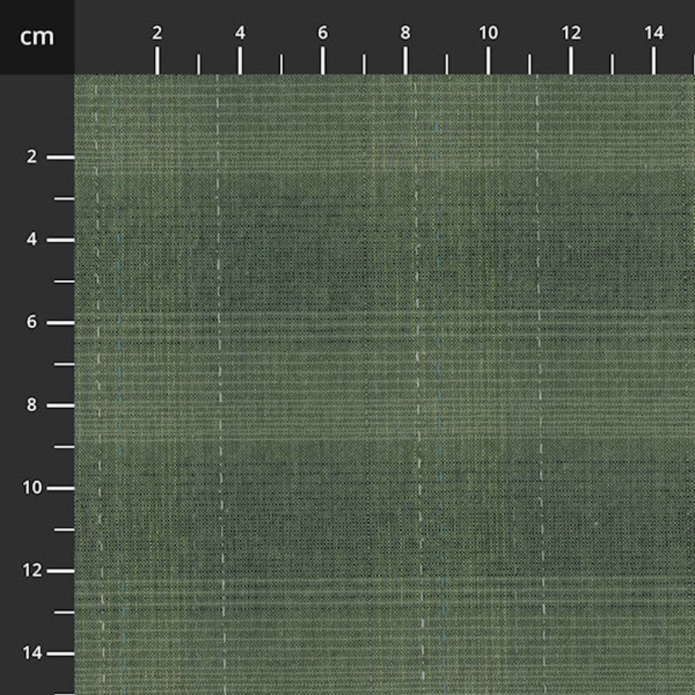 Tochio Lankavärjätty 4547-363  vihreä, ruudullinen lankavärjätty puuvillakangas, Stof Fabrics, 112 cm leveä