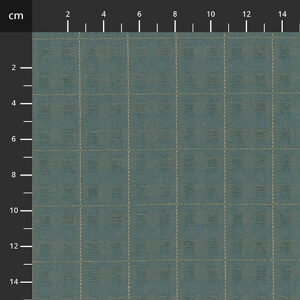 Tochio Lankavärjätty 4547-384 vaaleansininen ruudullinen lankavärjätty puuvillakangas, Stof Fabrics, 112 cm leveä
