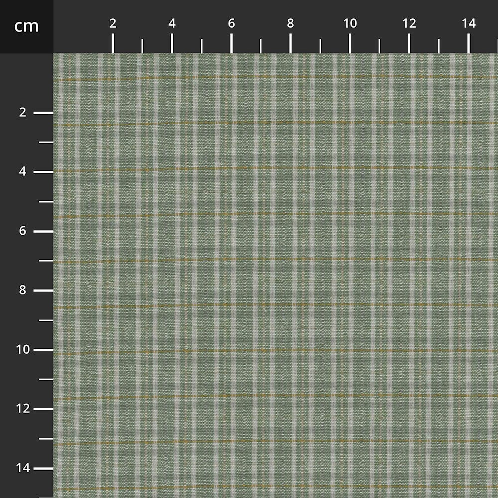 Tochio Lankavärjätty 4547-406  vaaleanvihreä ruudullinen lankavärjätty puuvillakangas, Stof Fabrics, 112 cm leveä