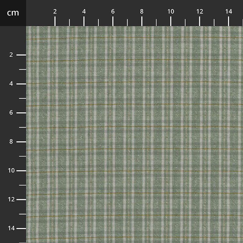 Tochio Lankavärjätty 4547-406  vaaleanvihreä ruudullinen lankavärjätty puuvillakangas, Stof Fabrics, 112 cm leveä