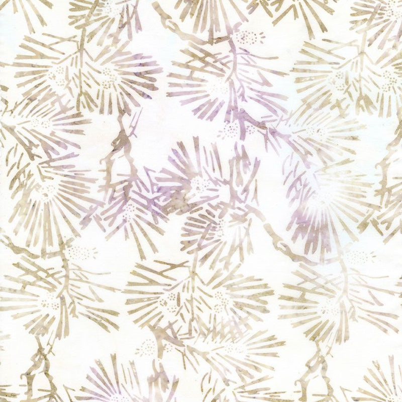 Tonga Batiks Pansy - Bamboo Tropics Orchid B2166 puuvillakangas, batiikki, vaalean pohjalla ja vaaleanpunaisen sävyissä.