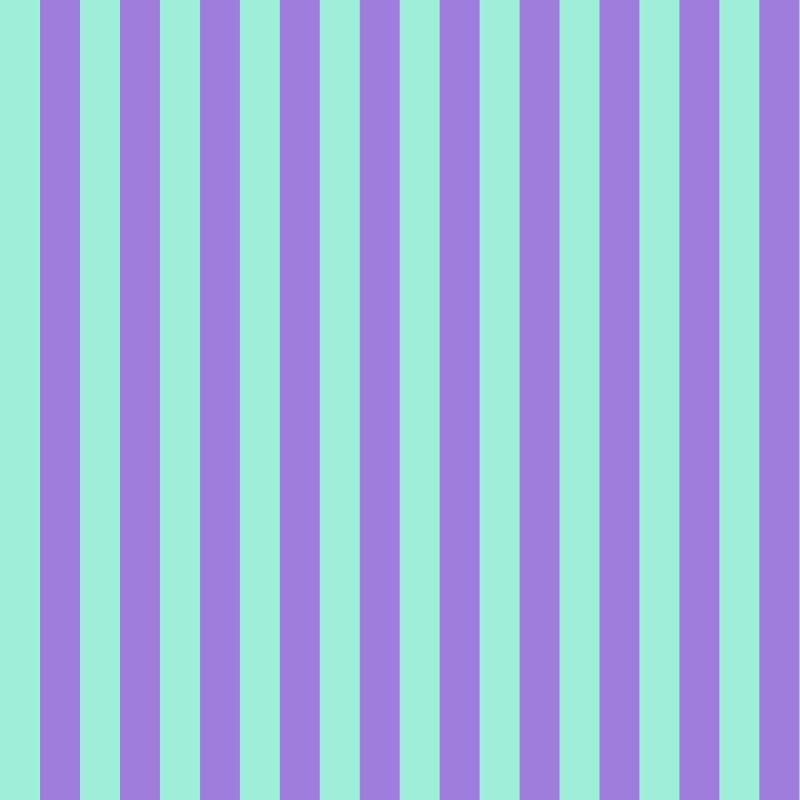Tula Pink True Colors Tent Stripe Petunia - turkoosi/lilaraidallinen 100% puuvillakangas, jossa ½ tuuman raidat. Täydellinen kanttaukseen ja moderniin tilkkutöihin.
