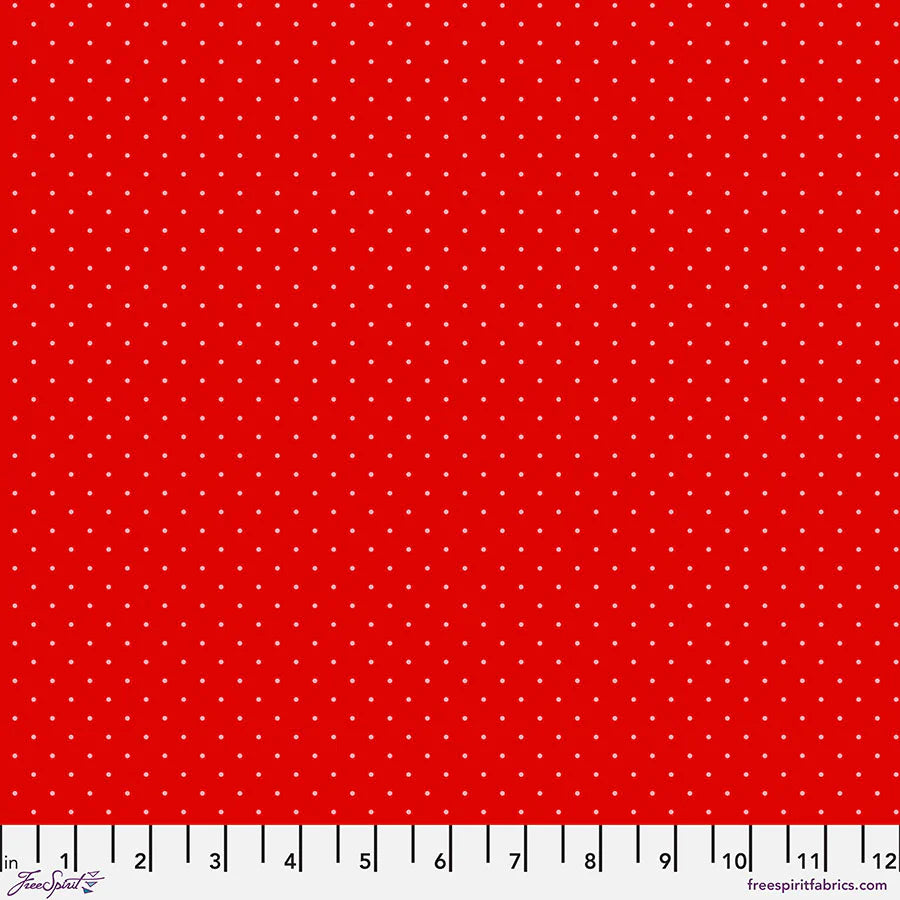 FreeSpirit Fabrics Tula Pink True Colors Tiny Dots Watermelon - 100% puuvillakangas tilkkutöihin, askarteluun ja ompeluprojekteihin.