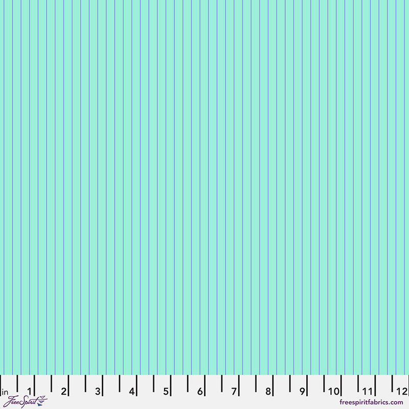 FreeSpirit Fabrics Tula Pink True Colors Tiny Stripes Misty - 100% puuvillakangas tilkkutöihin, askarteluun ja ompeluprojekteihin.