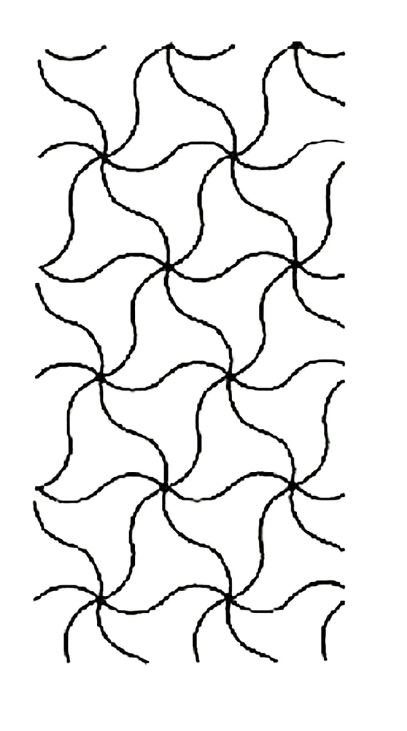 Q-Stencil Curvy Triangle Overall W1017 3"-tikkauskuvion piirtokaavain sapluuna