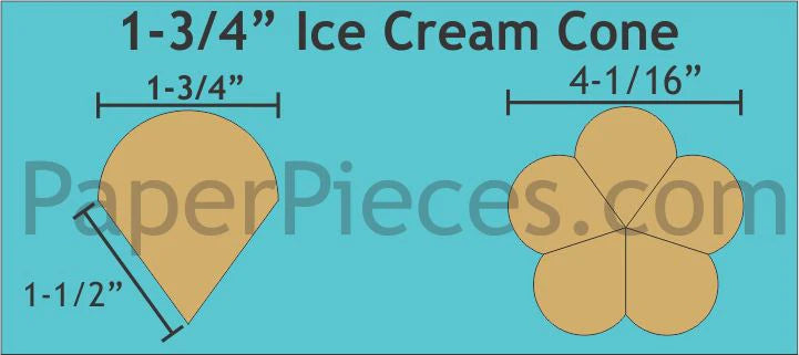 Ice Cream Cone - 1 3/4 inches (4.45 cm)