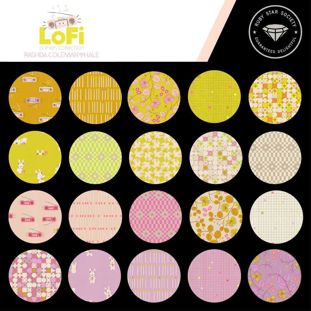 Ruby Star Society - Lofi Linens 5" Charm cotton-linen blend fabric pack