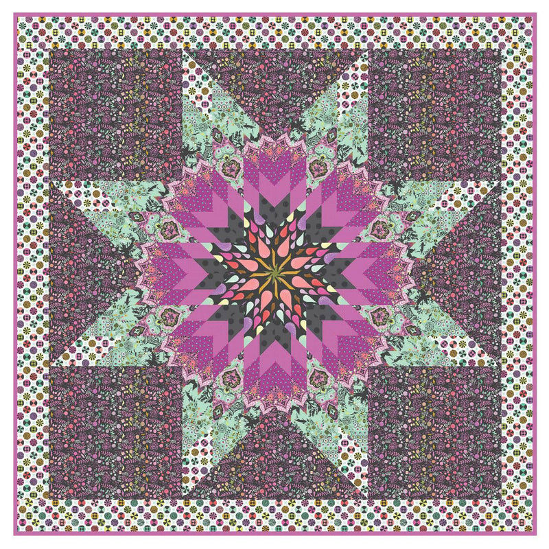 Tula Pink Charmer Quilt tilkkutyöpakkaus – 7.85 metria Prince Charming Deja Vu ja uusi True Colors -kankaista. 166 cm x 166 cm peitto, värikäs ja moderni tilkkutyö edistyneelle aloittelijalle.