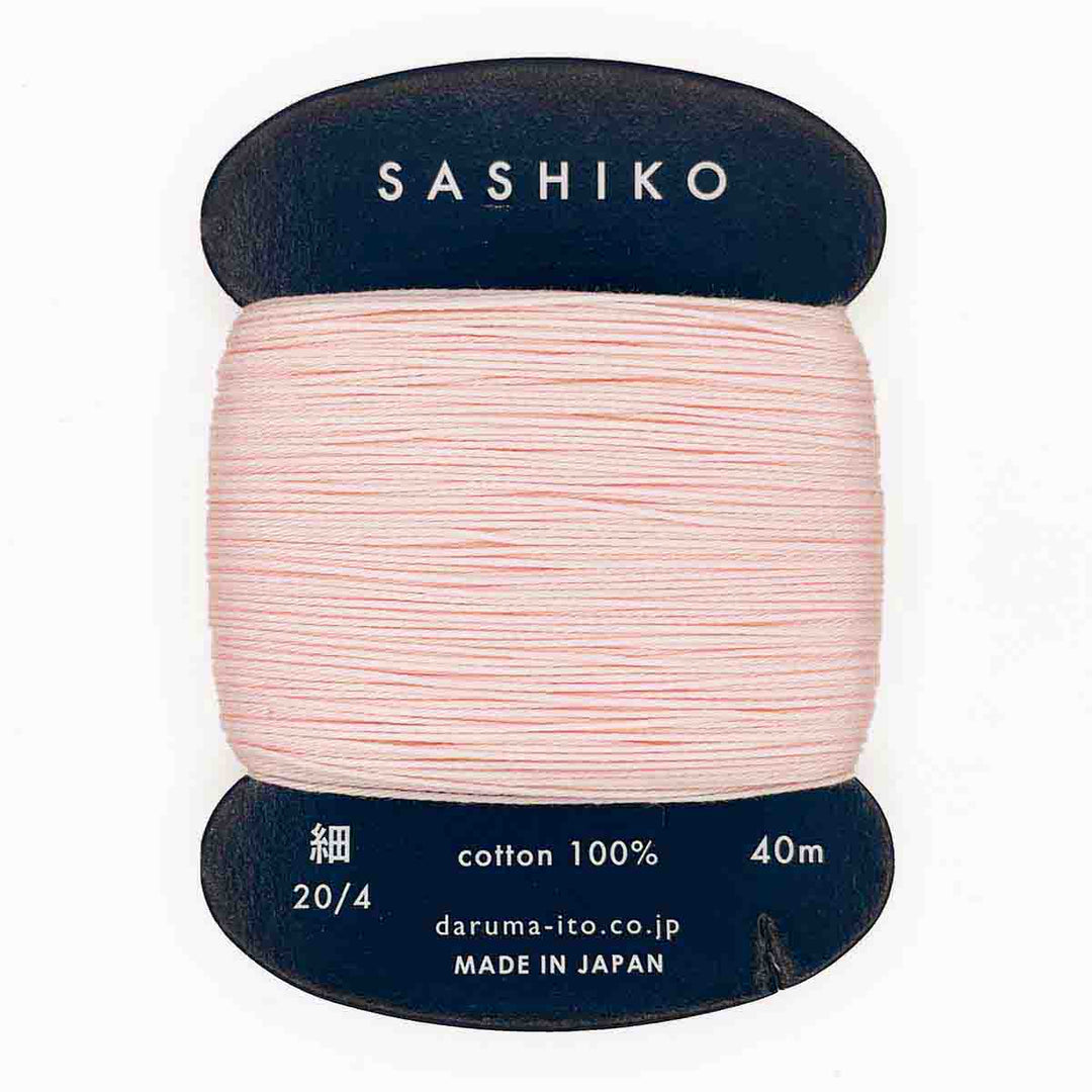 DARUMA Sashiko-kirjontalanka kortilla – Vaaleanroosa #209, 40m japanilainen puuvillalanka