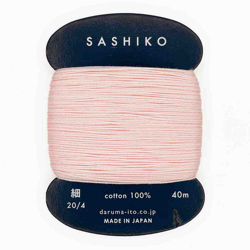 DARUMA Sashiko-kirjontalanka kortilla – Vaaleanroosa #209, 40m japanilainen puuvillalanka