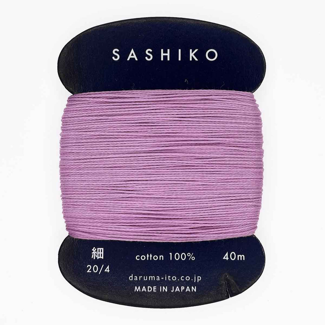 DARUMA Sashiko-kirjontalanka kortilla – Syreeninliila #210, 40m japanilainen puuvillalanka