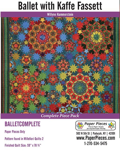 Ballet with Kaffe Fassett paper pieces and acrylic stencils