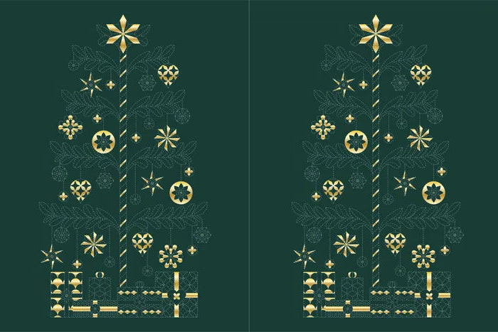 Jul Sashiko-panel, grön-guld DVC1007