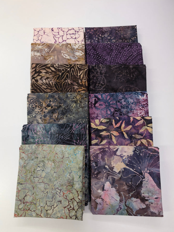 Tonga Batiks - Chateau 12 piece Fat Quarter fabric bundle