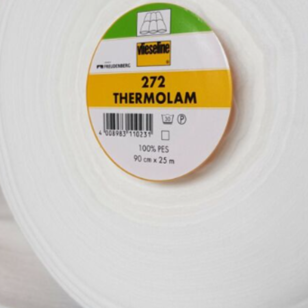 Valkoinen Vlieseline 272 Thermolam polyesterivanu, 90 cm leveä, sopii tilkkutöihin, patalappuihin ja lämpöalustoihin