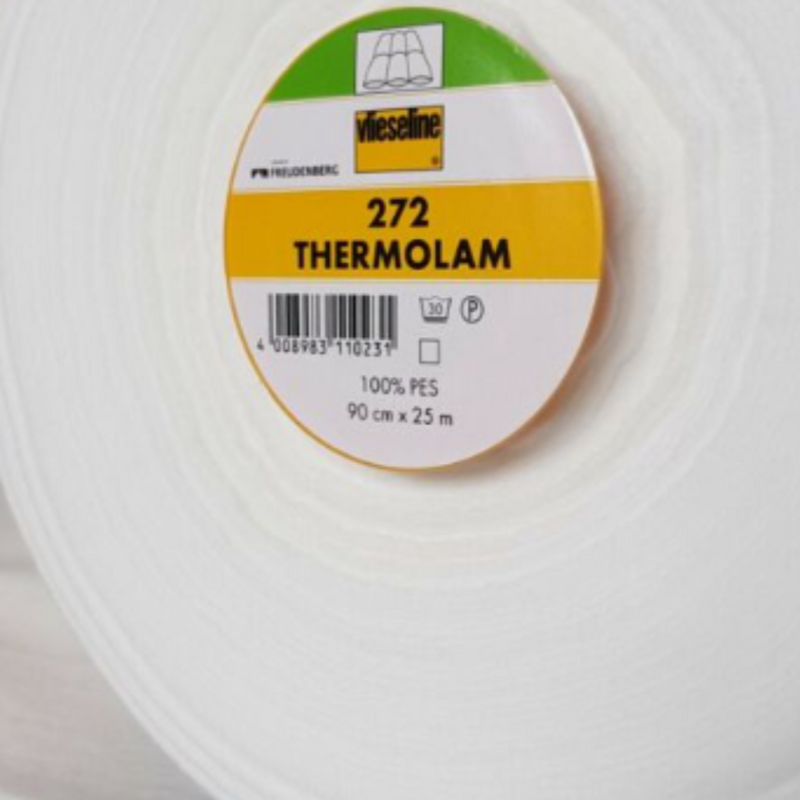 Valkoinen Vlieseline 272 Thermolam polyesterivanu, 90 cm leveä, sopii tilkkutöihin, patalappuihin ja lämpöalustoihin