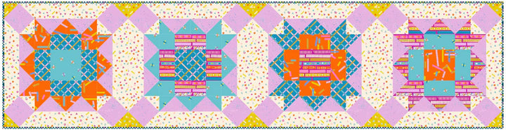 Wishy Washi -tilkkutyökaava (paperiversio) – moderni ja perinteinen: runner 42x164 cm