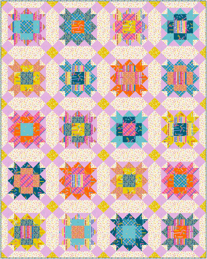 Wishy Washi -tilkkutyökaava (paperiversio) – moderni ja perinteinen tilkkutyö 64x204 cm.