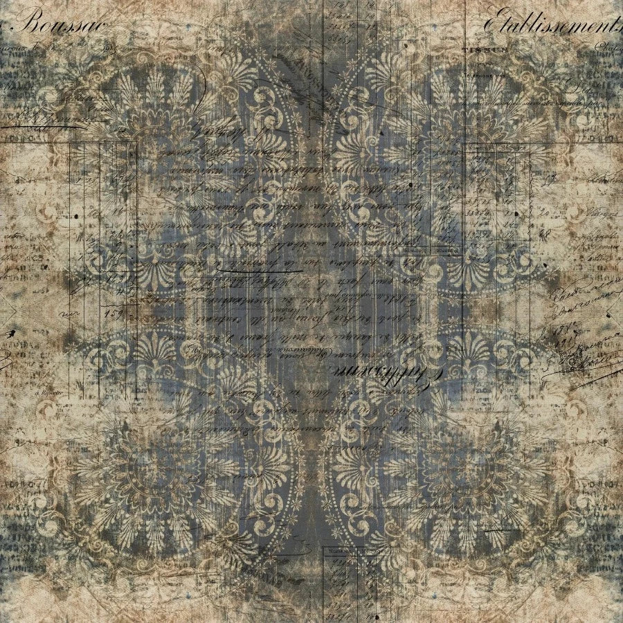 Tim Holtz, Abandoned Muted Medallions - Indigo PWTH141.INDIGO puuvillakangas