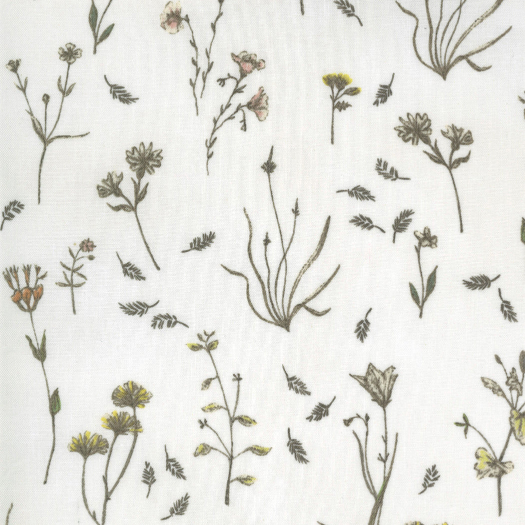 Janet Clare Botanicals Wildflowers Parchment 16911-11 puuvillakangas