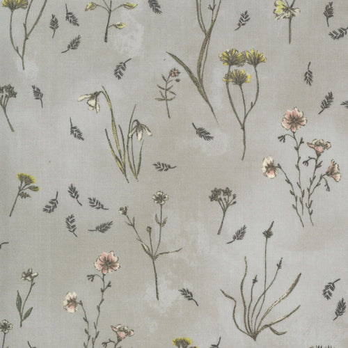 Janet Clare Botanicals Wildflowers Vintage Grey 16911-12 puuvillakangas