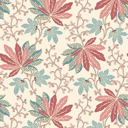 Michelle Yeo, Bannard Hills - Fan Floral, Cream 2938-33 puuvillakangas