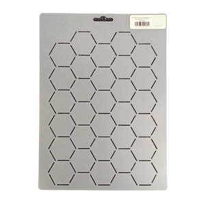 Q-Stencil Honeycomb Background BS189 1.75" x 1.5" -tikkauskuvion piirtokaavain sapluuna
