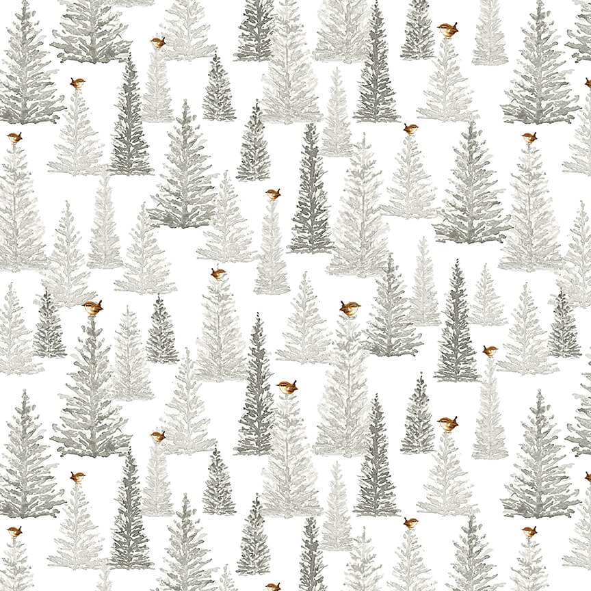 Dawn Rosengren, Little Ones - Trees - Multi 452-9 cotton fabric
