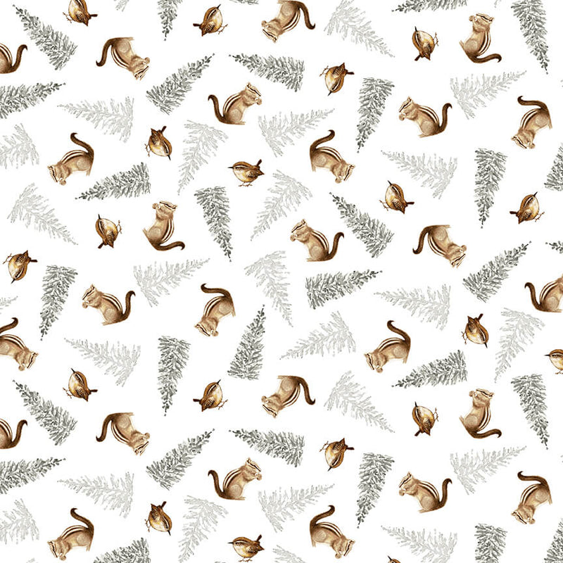 Dawn Rosengren, Little Ones - Chipmunks and Birds - Multi 454-3 puuvillakangas