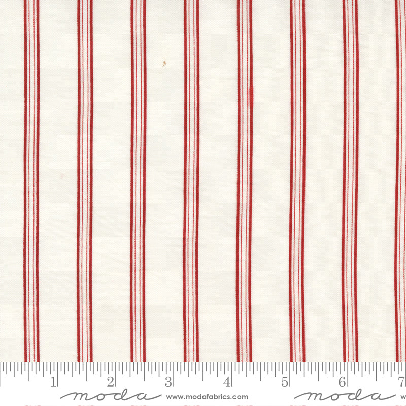 Primitive Gatherings, Red and White Gatherings 49194-11 Vanilla Double Stripe cotton fabric