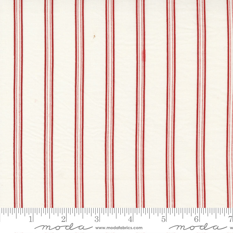 Red and White Striped Cotton Fabric