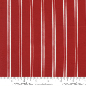 Primitive Gatherings, Red and White Gatherings 49194-13 Crimson Double Stripe puuvillakangas