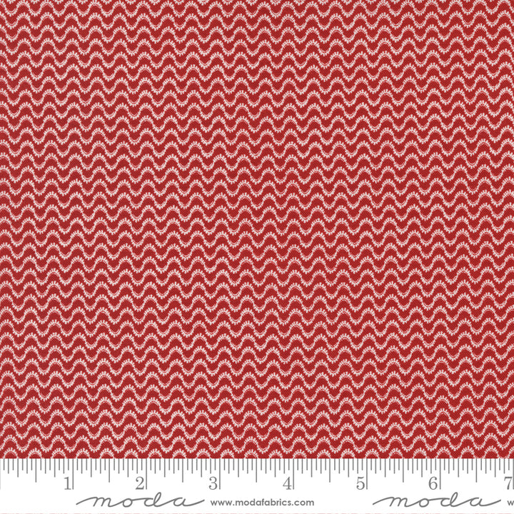 Primitiva sammankomster, röda och vita sammankomster 49195-13 Crimson Meander bomullstyg