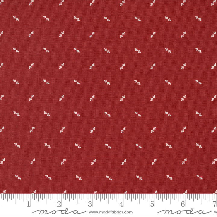 Primitive Gatherings, Red and White Gatherings 49197-14 Crimson Sweet Pea Cotton Fabric