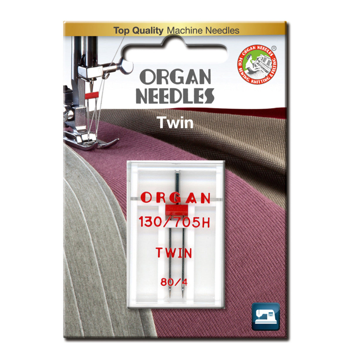 Organ Twin 4mm ompelukoneneula #80