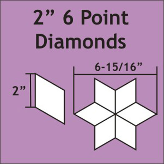 6 Pointed Diamonds 75x 2 tuumaa timanttimallineet paperia