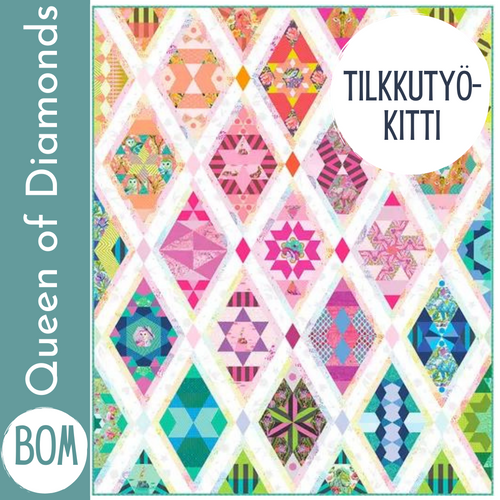 Tula Pink Queen of the Diamonds BOM Quilt Kit - tilkkutyökitti