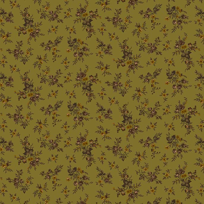 Kim Diehl, Right As Rain - Green - Floral 9829-66 cotton fabric