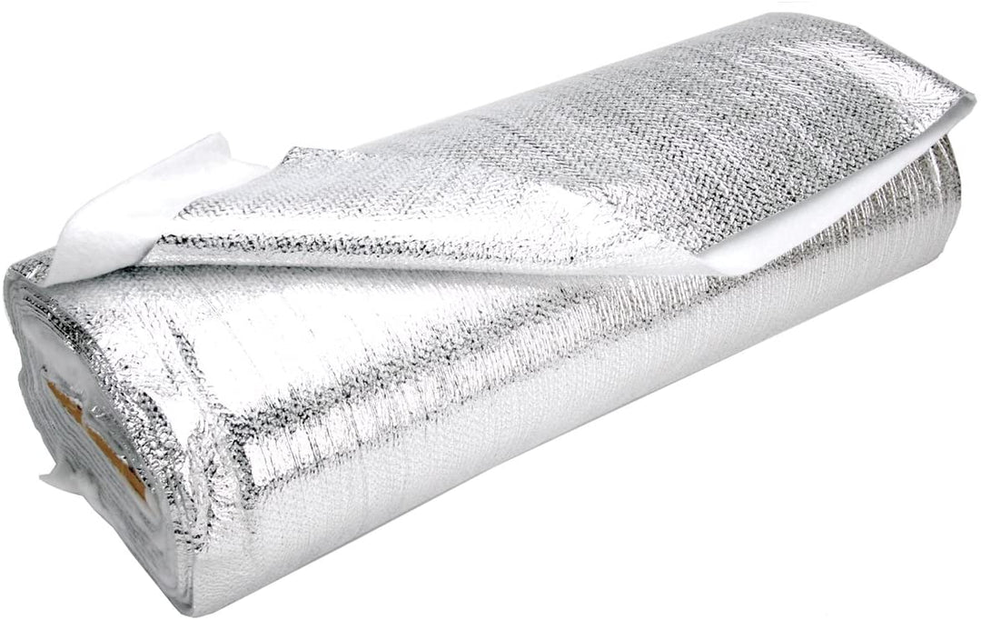 Bosal Polytherminen Fleece lämpöeristevanu, valkoinen ja metallisävyinen puoli, leveys 157 cm.