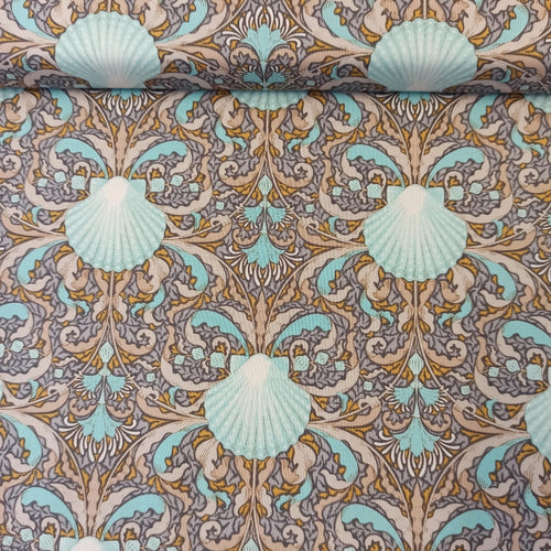 Tilda, Cotton Beach 100326 Scallop Shell Grey puuvillakangas