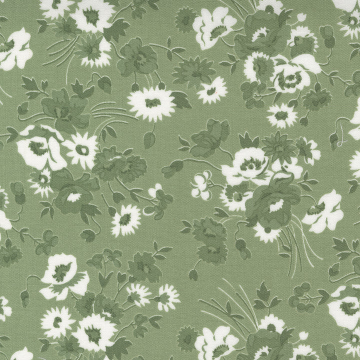 Camille Roskelley Nantucket Summer Summerset Grass -puuvillakangas, kaunis vihreä sävy, sopii tilkkutöihin ja ompeluprojekteihin.
