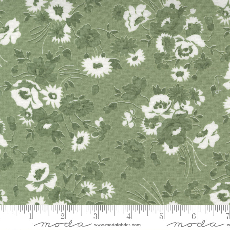 Camille Roskelley Nantucket Summer Summerset Grass -puuvillakangas, kaunis vihreä sävy, sopii tilkkutöihin ja ompeluprojekteihin.