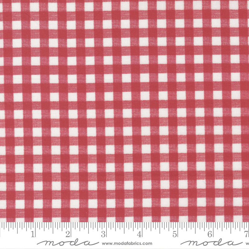 Punainen puuvillakangas, jossa klassinen gingham-ruutukuosi – Cathe Holden Leather & Lace and Amazing Grace 7406-14.