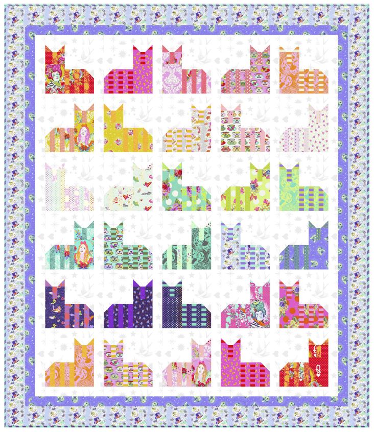 Cheshire Cats Flake Quilt - Curiouser and Curiouser quilt pattern FREE