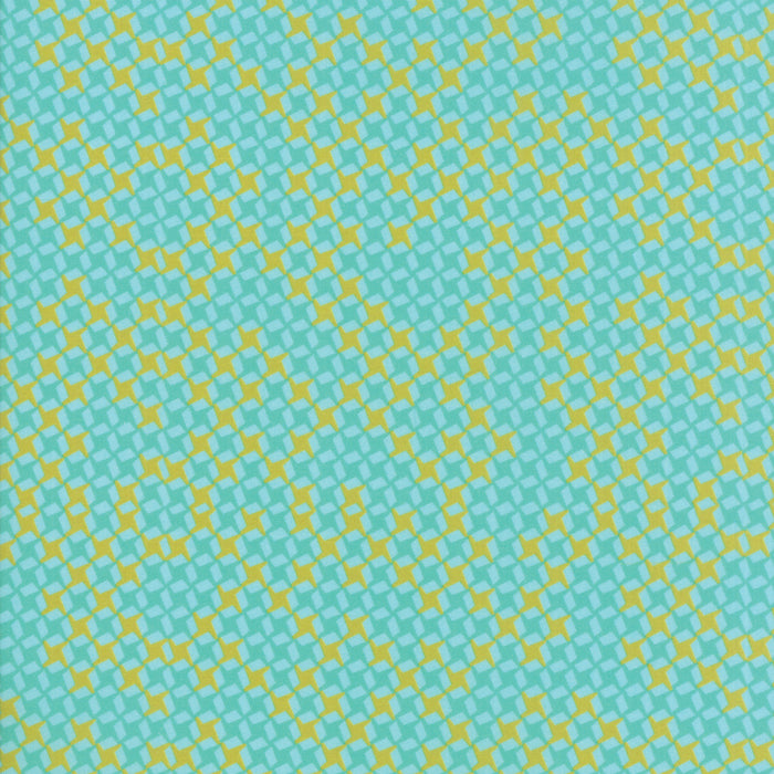Crystal Manning Growing Beautiful 11837 11 Aqua puuvillakangas vaaleansininen/turkoosi geometrisenkuvioinen Moda kangas